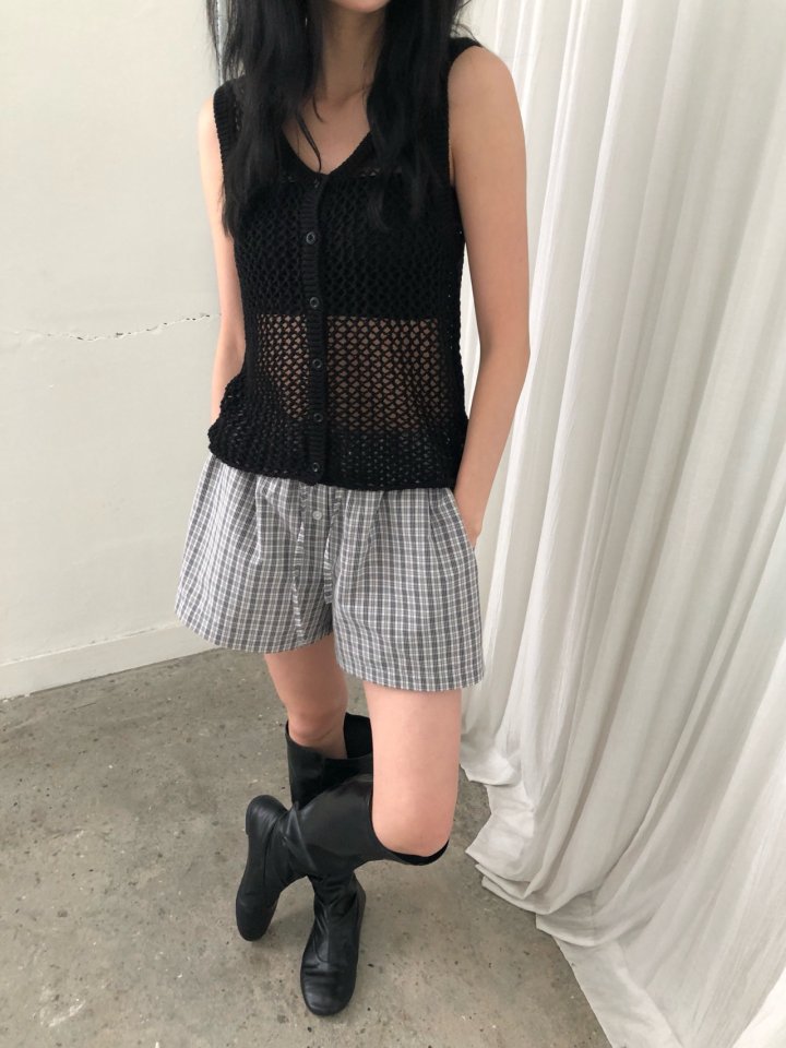Ore - Korean Women Fashion - #momslook - Net Knit Vest - 4