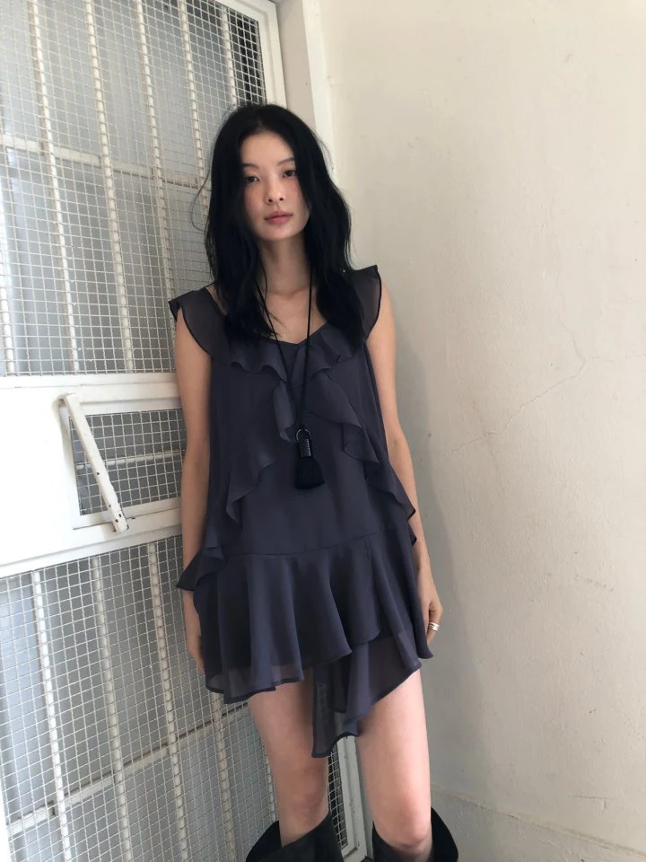 Ore - Korean Women Fashion - #momslook - Bubble Frill One-piece - 4