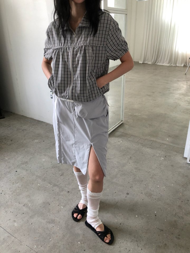 Ore - Korean Women Fashion - #womensfashion - Check Shirring Jumper - 3