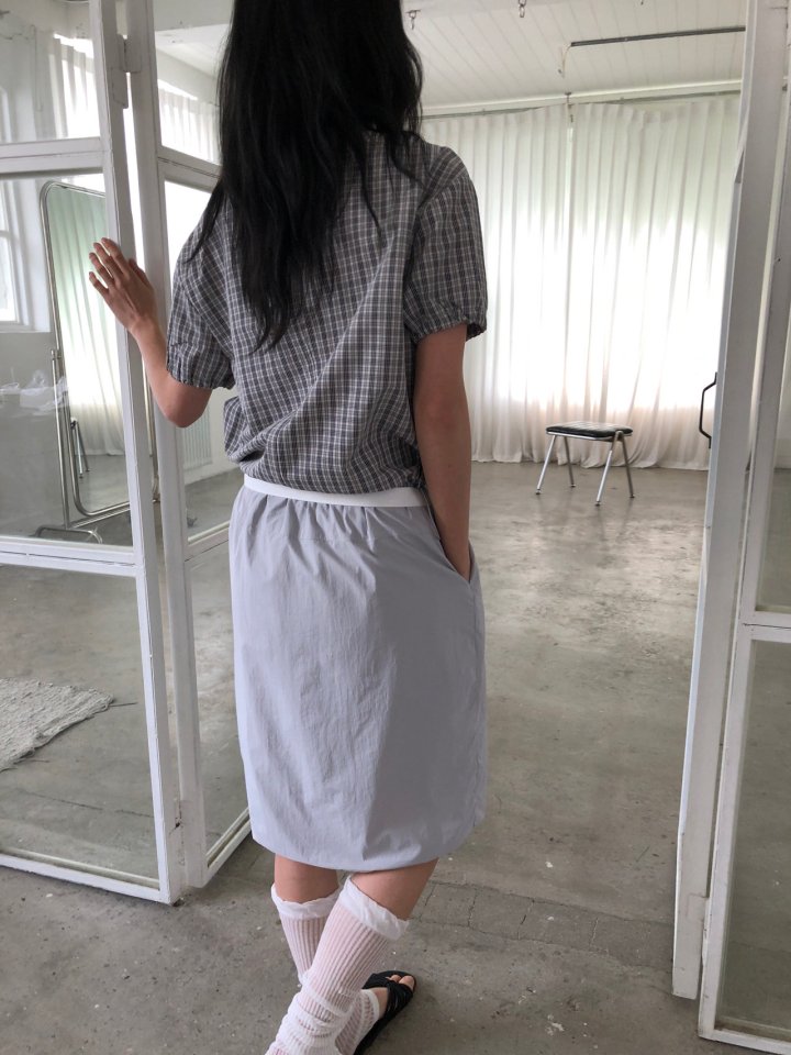 Ore - Korean Women Fashion - #womensfashion - Check Shirring Jumper - 5