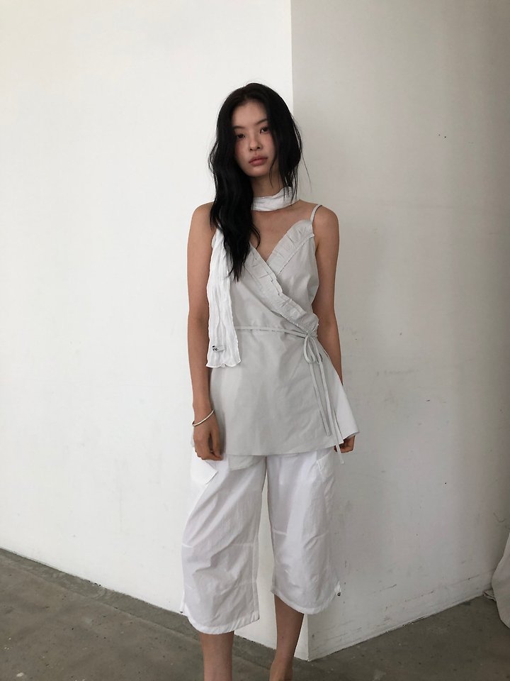 Ore - Korean Women Fashion - #womensfashion - Plain Wrap Blouse - 11