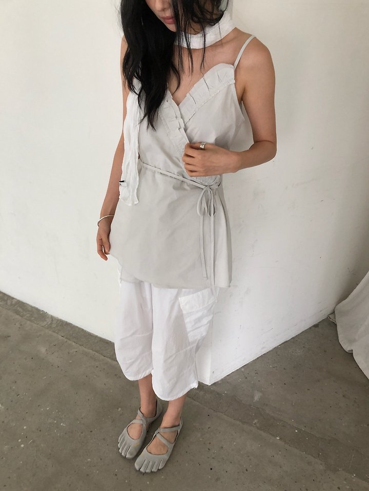 Ore - Korean Women Fashion - #womensfashion - Plain Wrap Blouse - 9
