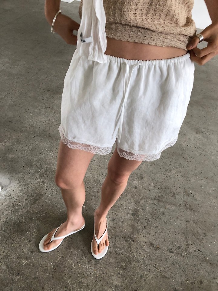 Ore - Korean Women Fashion - #womensfashion - Linen Lace Shorts - 10