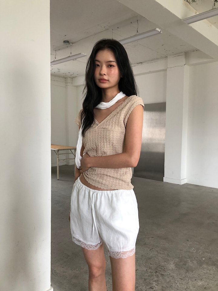 Ore - Korean Women Fashion - #womensfashion - Linen Lace Shorts - 12