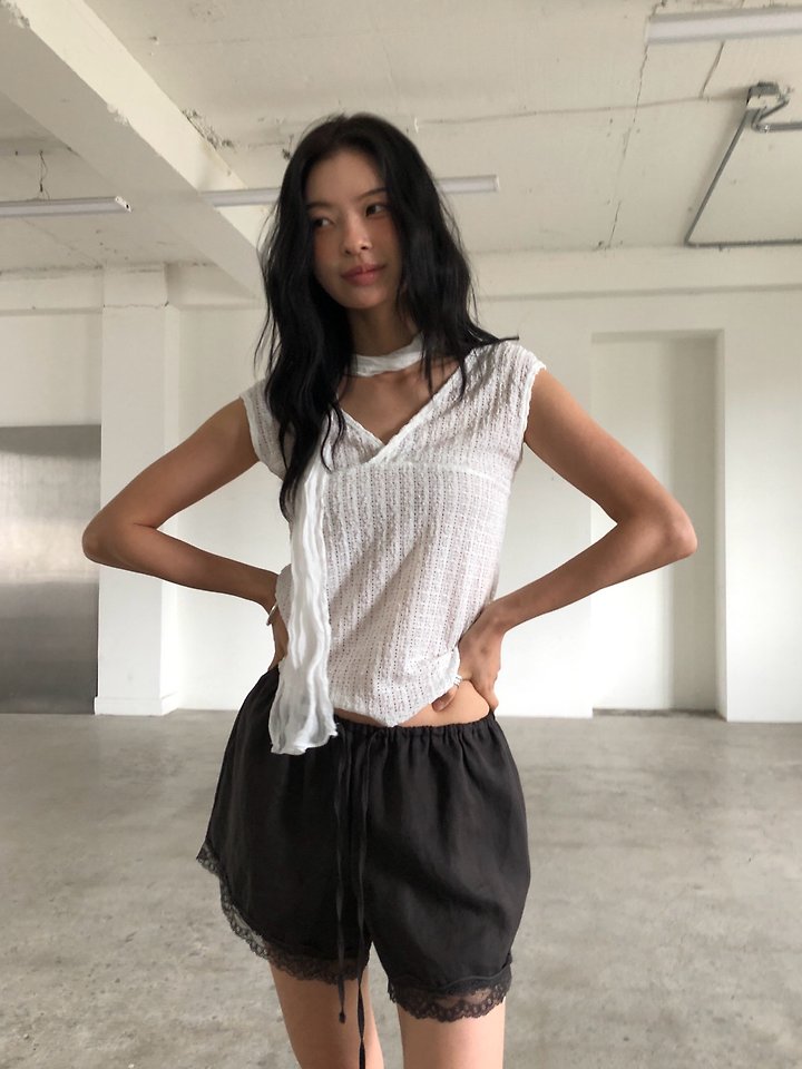 Ore - Korean Women Fashion - #womensfashion - Linen Lace Shorts - 8