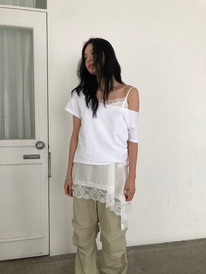 Ore - Korean Women Fashion - #womensfashion - New One-Shoulder Tee - 10