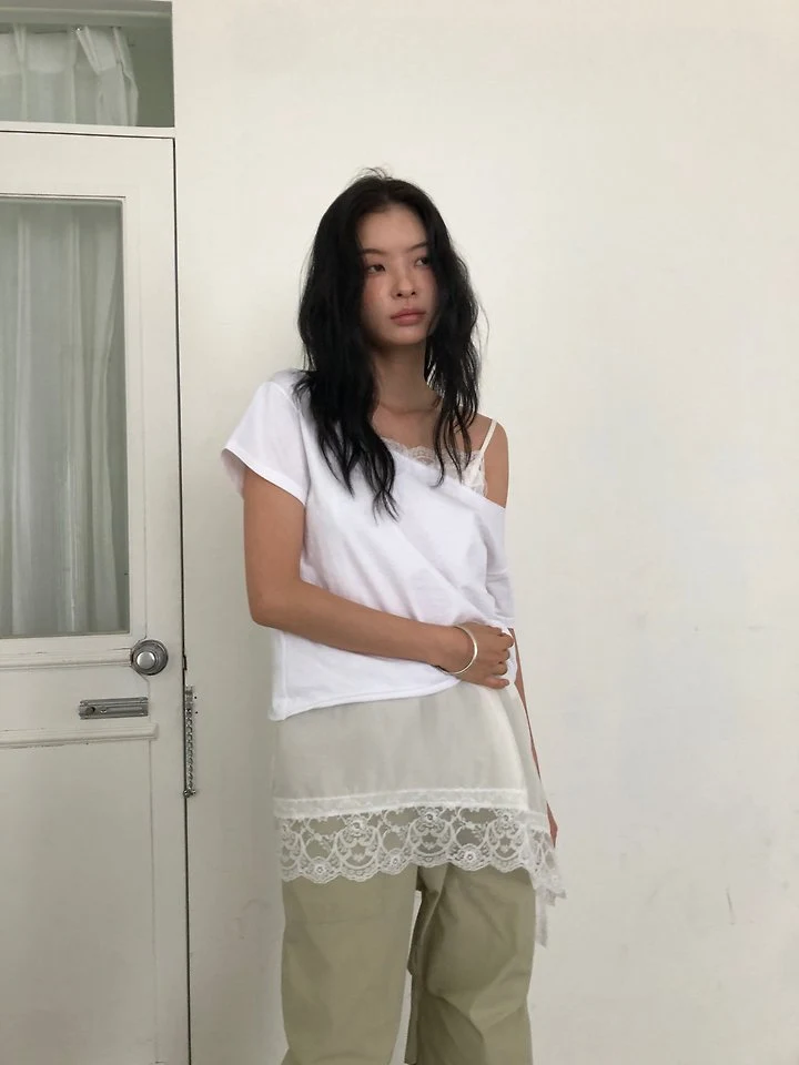 Ore - Korean Women Fashion - #womensfashion - New One-Shoulder Tee - 12