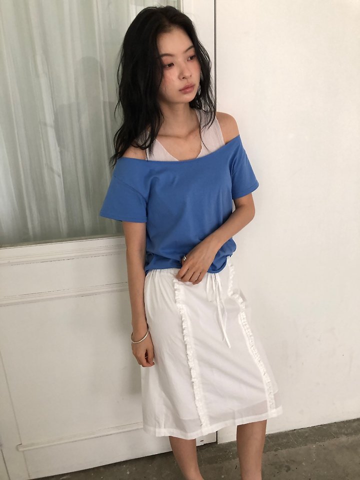 Ore - Korean Women Fashion - #momslook - New One-Shoulder Tee - 4