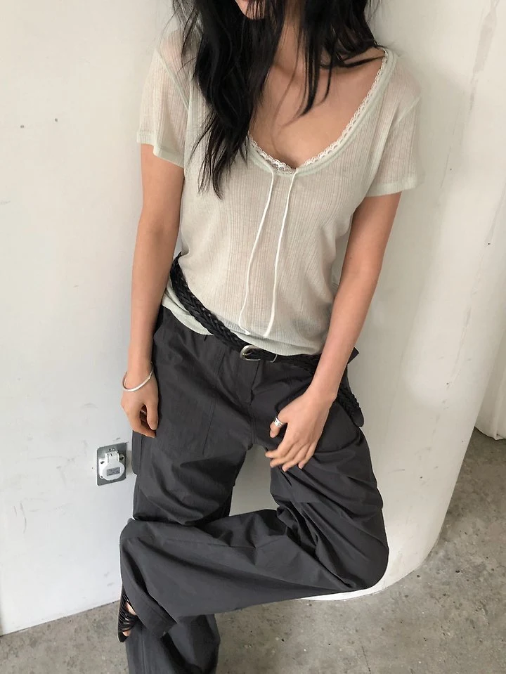 Ore - Korean Women Fashion - #womensfashion - Loose Lace Tee - 10