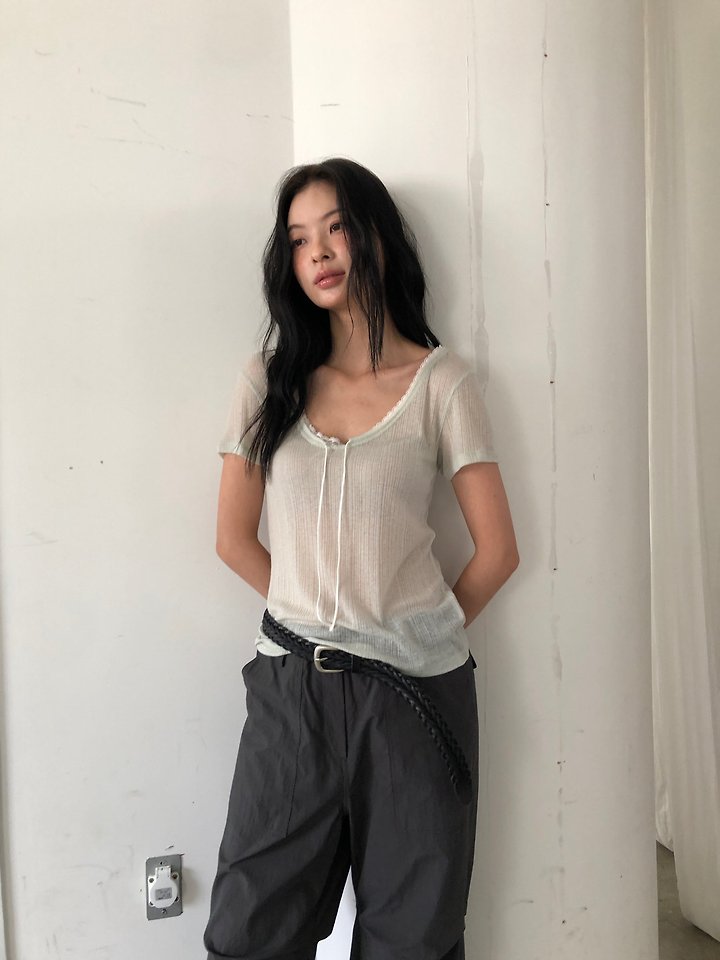 Ore - Korean Women Fashion - #womensfashion - Loose Lace Tee - 12