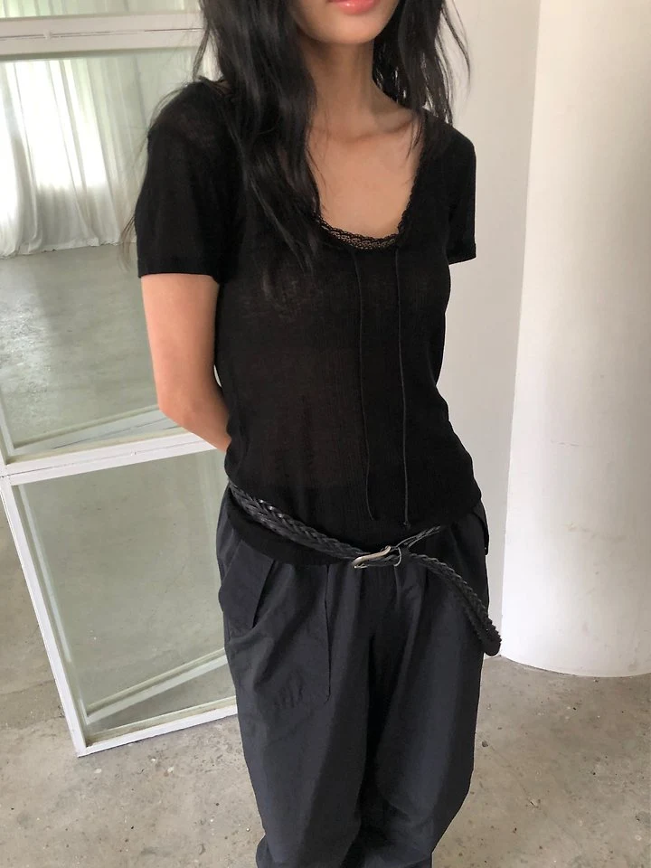 Ore - Korean Women Fashion - #womensfashion - Loose Lace Tee - 2