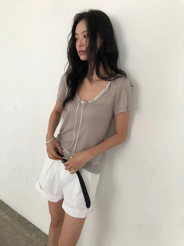 Ore - Korean Women Fashion - #womensfashion - Loose Lace Tee - 8