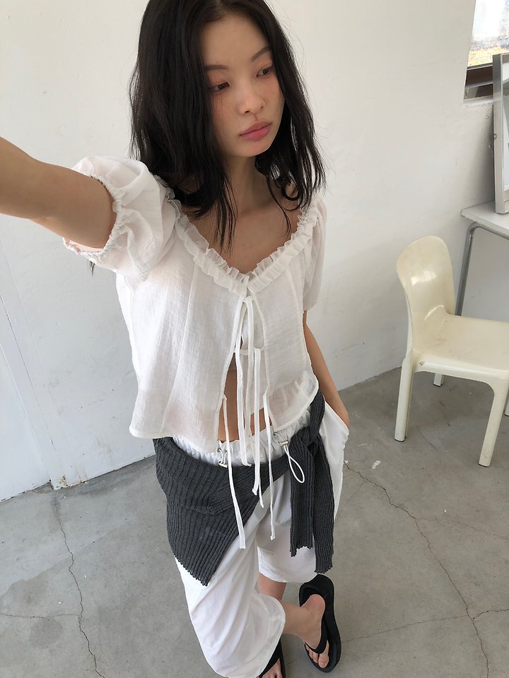 Ore - Korean Women Fashion - #womensfashion - Pine Off-Shoulder Blouse - 10