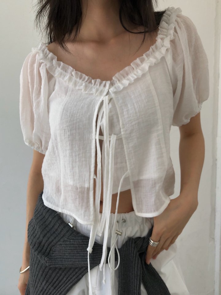 Ore - Korean Women Fashion - #womensfashion - Pine Off-Shoulder Blouse - 12