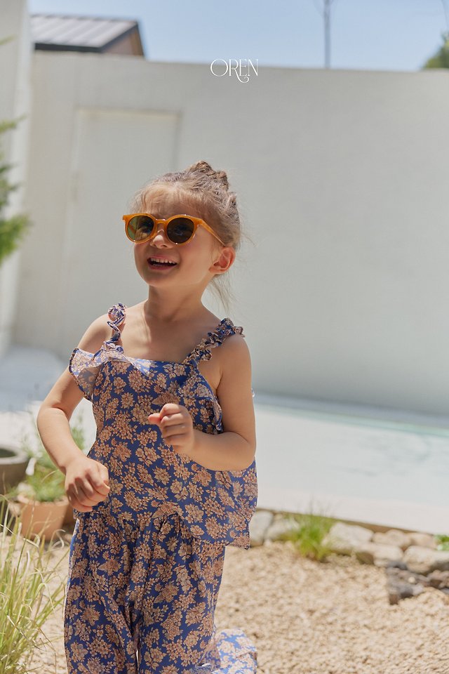 Oren - Korean Children Fashion - #Kfashion4kids - Mellow Pleated Set (Blue Flower) - 7