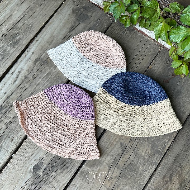 Oren - Korean Children Fashion - #kidsshorts - Casa Two-Tone Raffia Bucket Hat - 2
