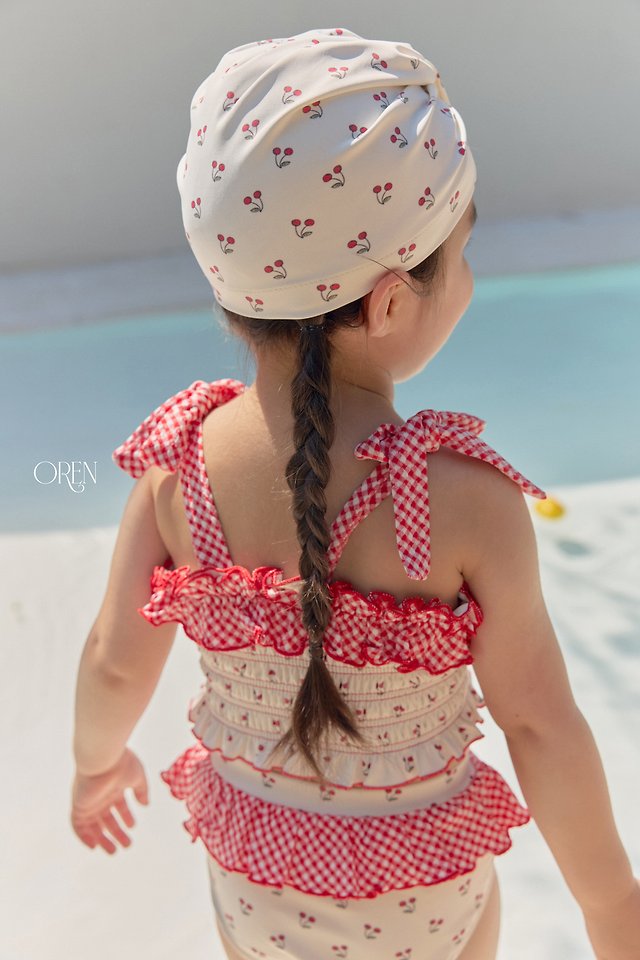 Oren - Korean Children Fashion - #kidsshorts - Rochelle Cherry Swim Cap - 9