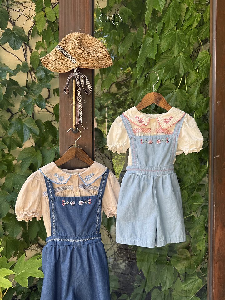 Oren - Korean Children Fashion - #kidsshorts - Soleil Denim Overalls - 3