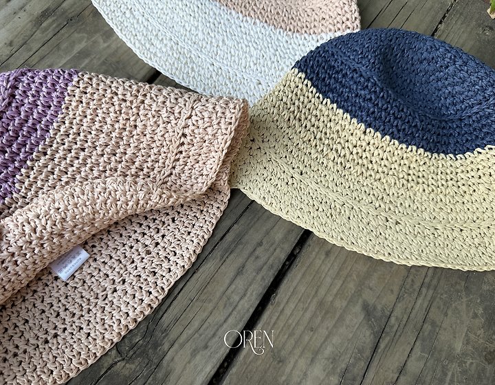 Oren - Korean Children Fashion - #kidsstore - Casa Two-Tone Raffia Bucket Hat - 3