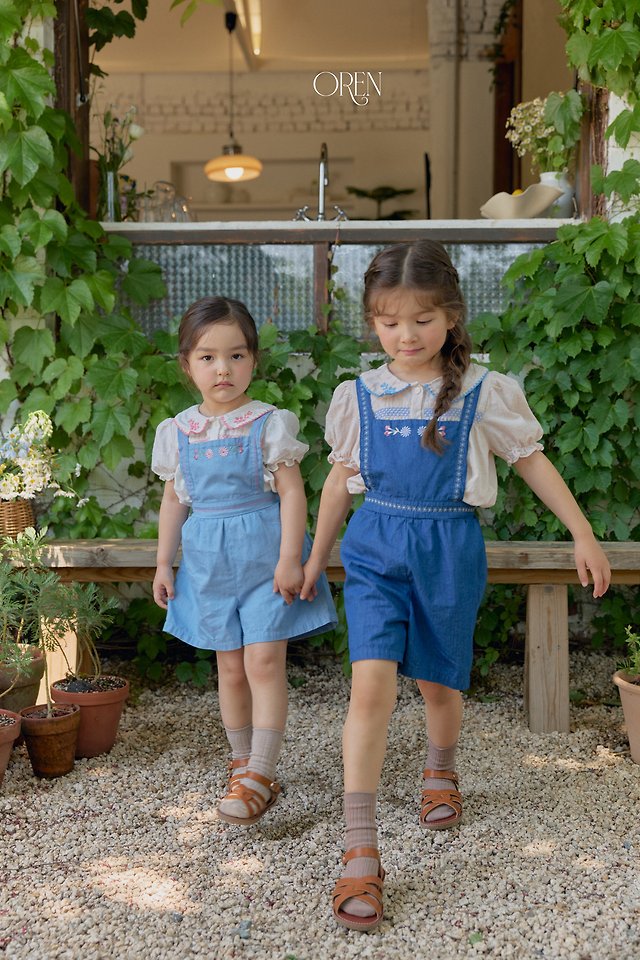 Oren - Korean Children Fashion - #littlefashionista - Soleil Denim Overalls - 7