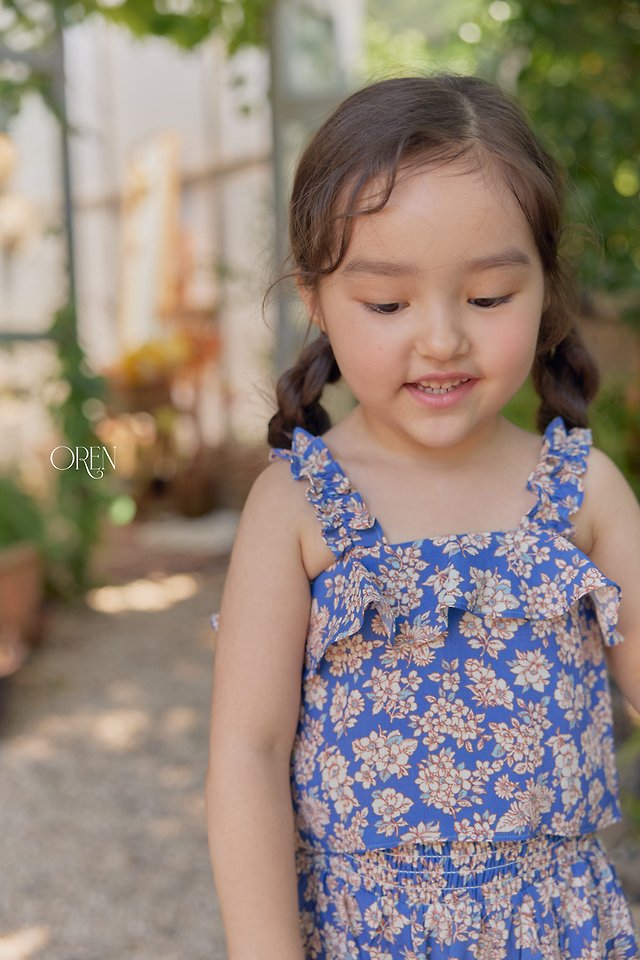 Oren - Korean Children Fashion - #magicofchildhood - Mellow Pleated Set (Blue Flower) - 9