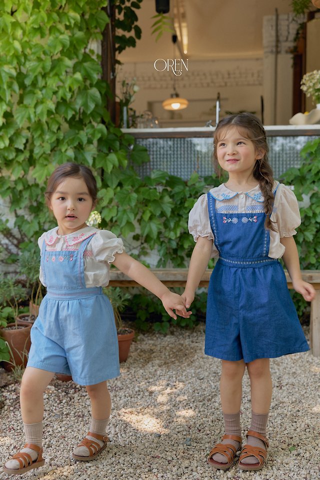 Oren - Korean Children Fashion - #magicofchildhood - Soleil Denim Overalls - 8