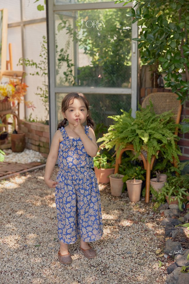 Oren - Korean Children Fashion - #minifashionista - Mellow Pleated Set (Blue Flower) - 10