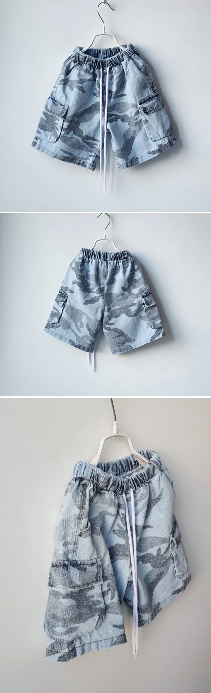 Ossi'i - Korean Children Fashion - #kidsshorts - Camo Bermuda Denim Shorts