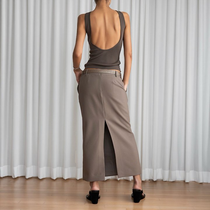 Paper Moon - Korean Women Fashion - #momslook - Classic Backless Detail Sleeveless Knit Top - 5