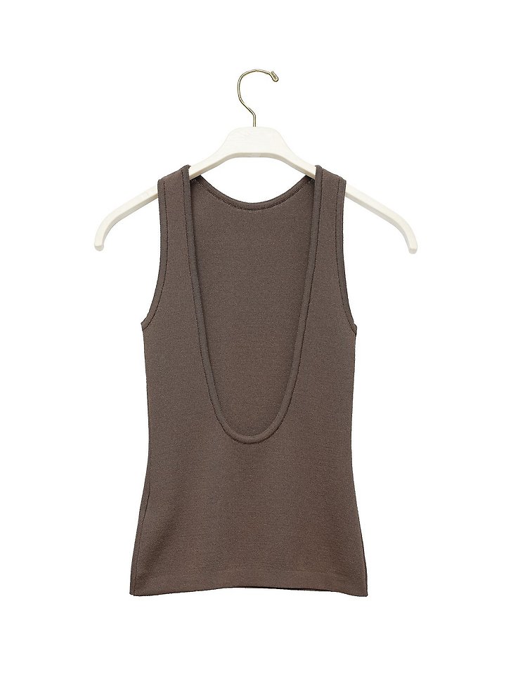 Paper Moon - Korean Women Fashion - #momslook - Classic Backless Detail Sleeveless Knit Top - 9