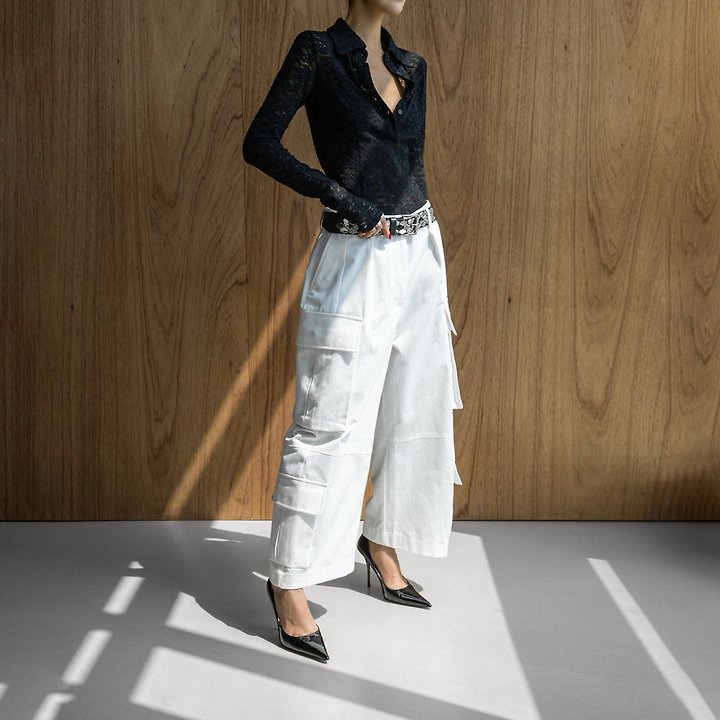 Paper Moon - Korean Women Fashion - #momslook - Structured Double Cargo Pants - 2