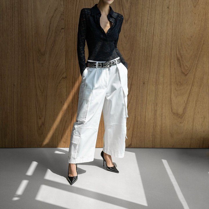 Paper Moon - Korean Women Fashion - #womensfashion - Structured Double Cargo Pants - 4