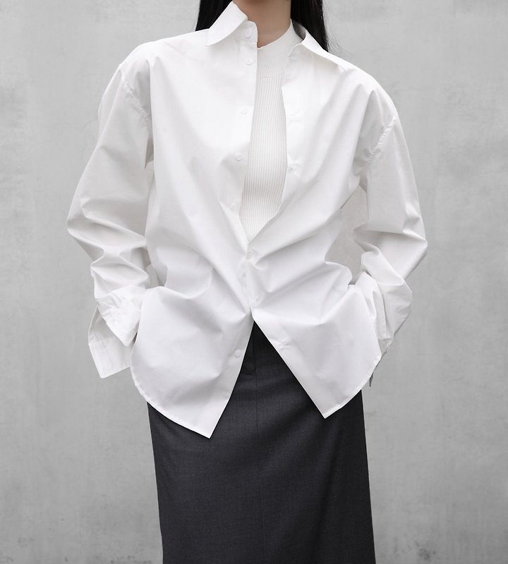 Paper Moon - Korean Women Fashion - #momslook - Classic Premium Cotton Button-Down Shirt