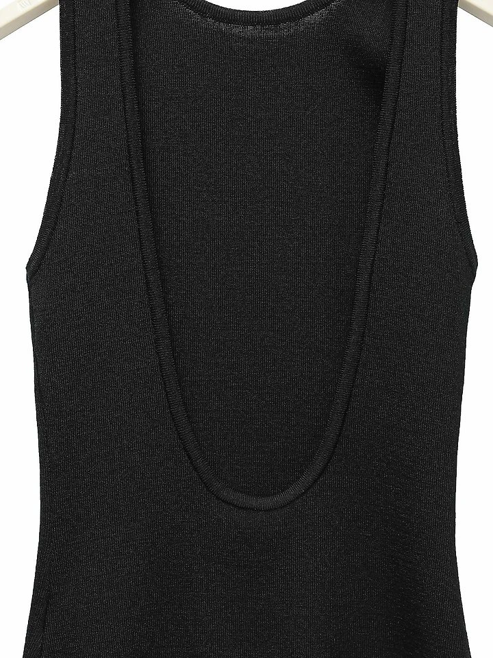 Paper Moon - Korean Women Fashion - #momslook - Classic Backless Detail Sleeveless Knit Top - 11