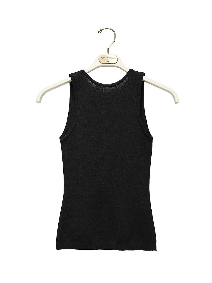 Paper Moon - Korean Women Fashion - #momslook - Classic Backless Detail Sleeveless Knit Top - 5