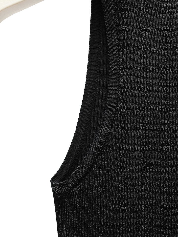 Paper Moon - Korean Women Fashion - #momslook - Classic Backless Detail Sleeveless Knit Top - 9