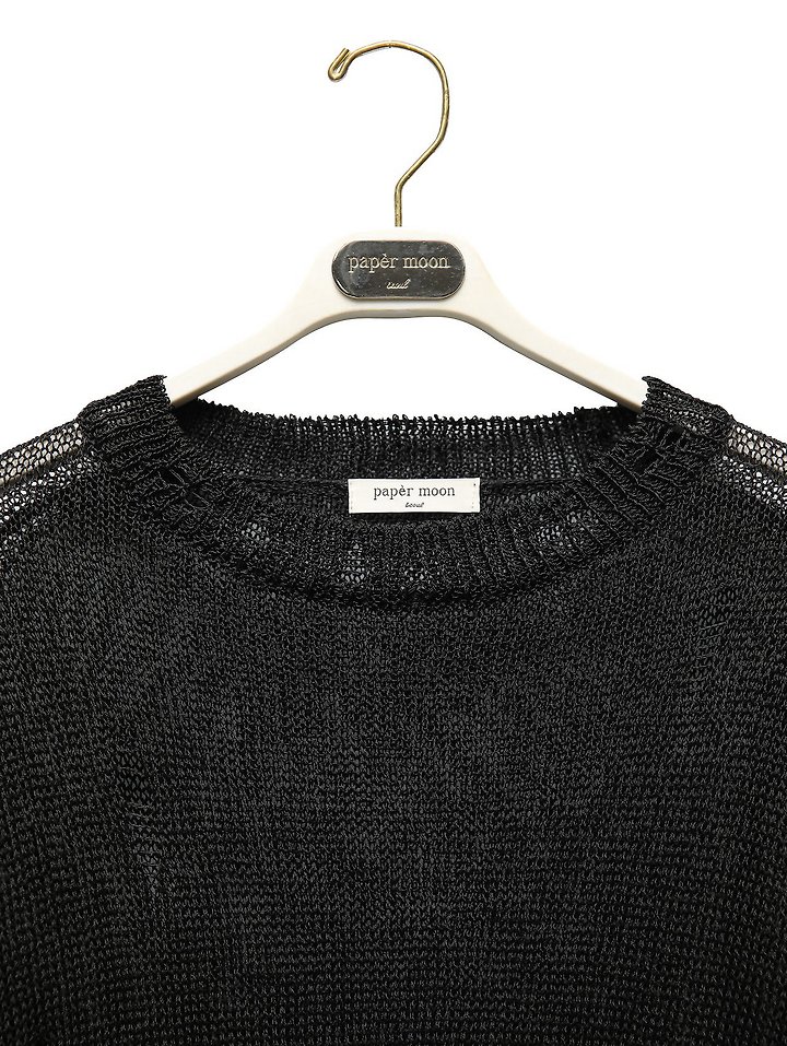 Paper Moon - Korean Women Fashion - #momslook - Distressed Sheer Linen Knit Top - 10