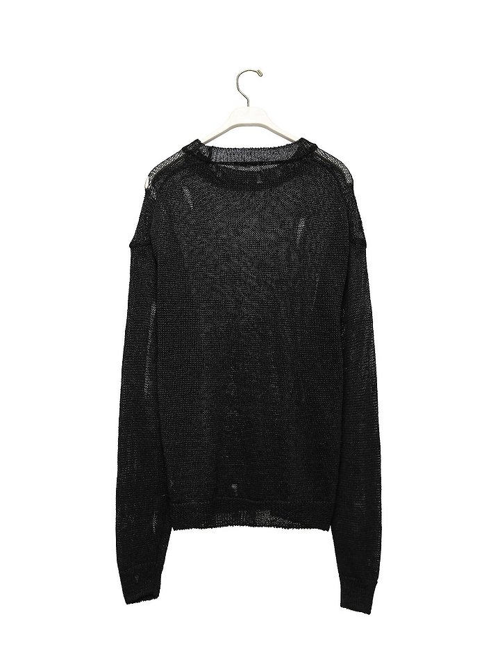 Paper Moon - Korean Women Fashion - #momslook - Distressed Sheer Linen Knit Top - 9