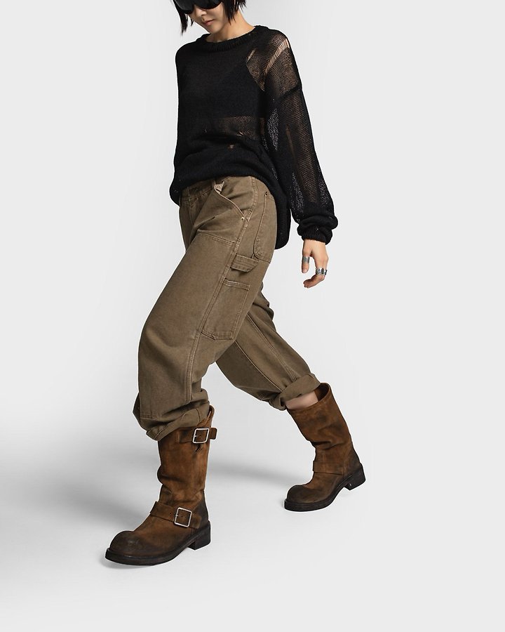 Paper Moon - Korean Women Fashion - #womensfashion - Vintage Ankle Carpenter Culotte Pants - 4