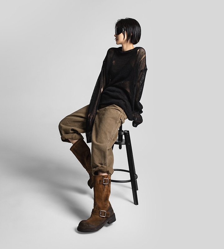 Paper Moon - Korean Women Fashion - #momslook - Vintage Ankle Carpenter Culotte Pants - 8