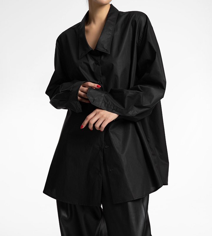 Paper Moon - Korean Women Fashion - #momslook - Low-Collar Paper Button-Down Shirt