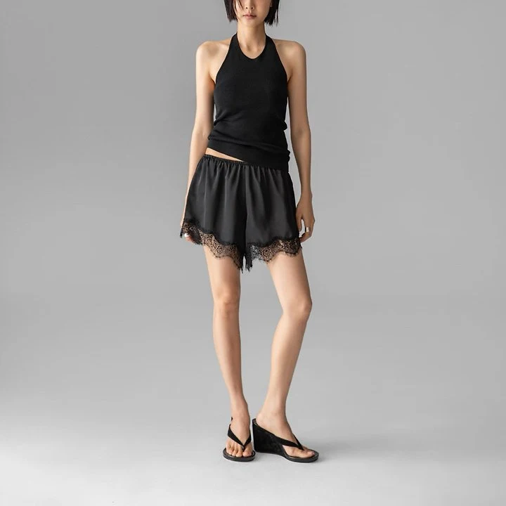 Paper Moon - Korean Women Fashion - #momslook - Satin Lace Shorts - 2