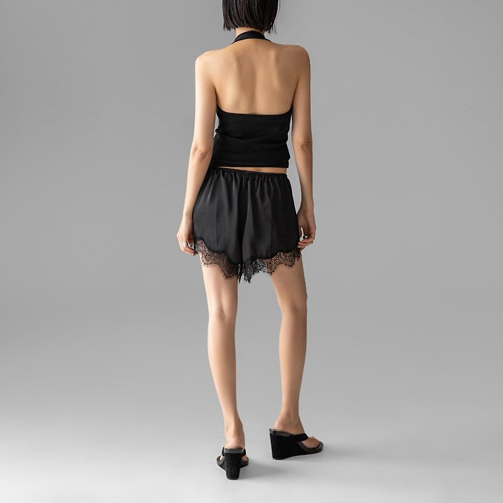 Paper Moon - Korean Women Fashion - #womensfashion - Satin Lace Shorts - 4