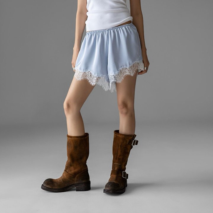 Paper Moon - Korean Women Fashion - #momslook - Satin Lace Shorts - 5