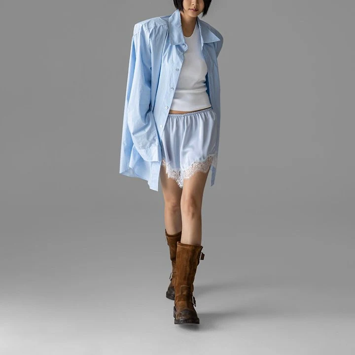 Paper Moon - Korean Women Fashion - #womensfashion - Maxi Oversized Padded-Shoulder Cotton Button-Down Shirt - 4