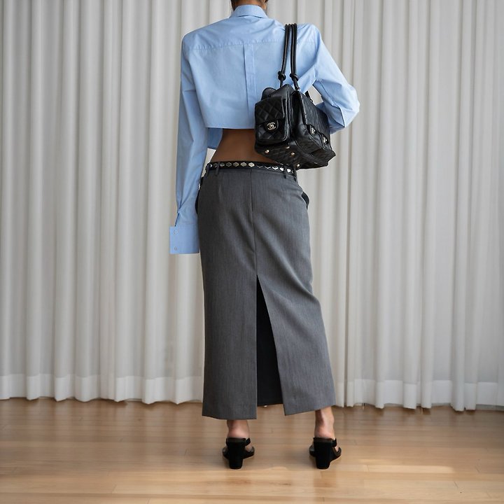 Paper Moon - Korean Women Fashion - #womensfashion - Classic Shoulder-Pad Cropped Button-Down Shirt - 4