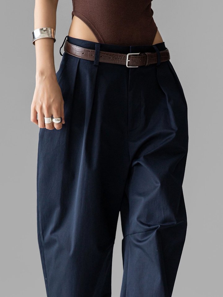 Paper Moon - Korean Women Fashion - #momslook - Curved Volume Wide Chino Pants