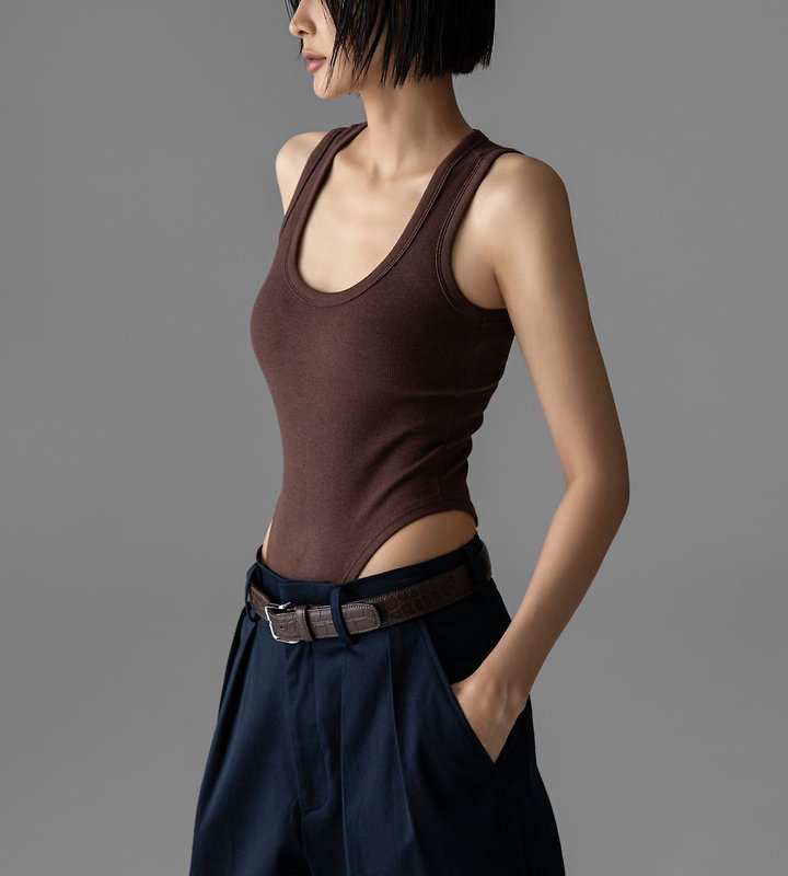 Paper Moon - Korean Women Fashion - #momslook - Essential Ribbed Sleeveless Bodysuit - 2