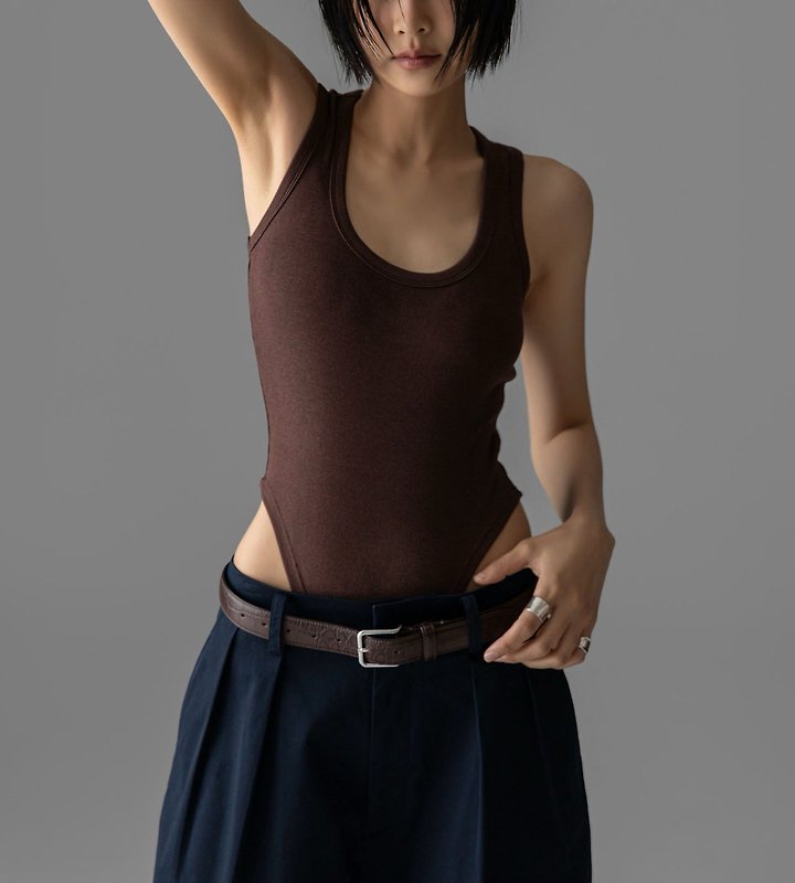 Paper Moon - Korean Women Fashion - #momslook - Essential Ribbed Sleeveless Bodysuit - 6