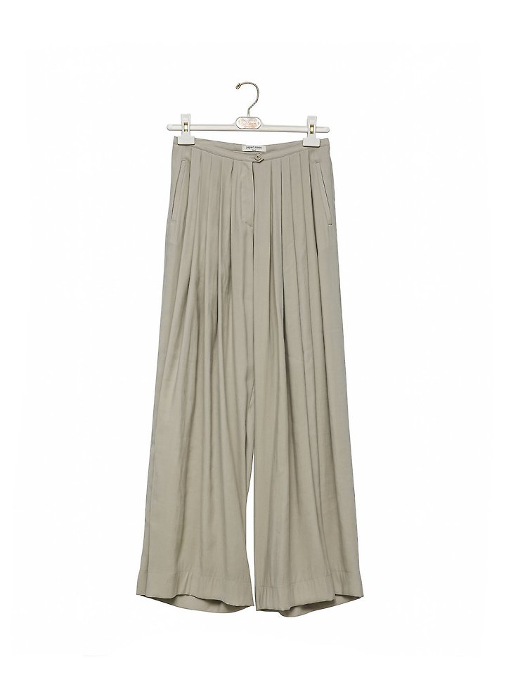 Paper Moon - Korean Women Fashion - #momslook - Bamboo Pleated Pintuck Wide Trousers - 5
